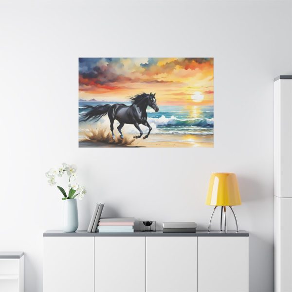 91638-72.jpg Horse Galloping On Beach Standard Canvas