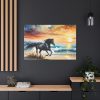 91638-73.jpg Horse Galloping On Beach Standard Canvas