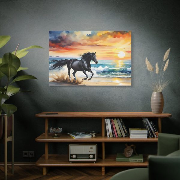 91638-74.jpg Horse Galloping On Beach Standard Canvas