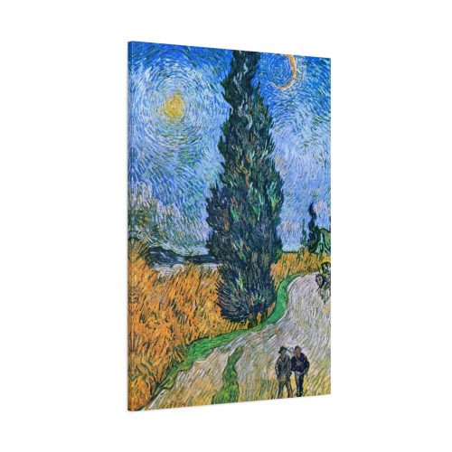 Vincent van Gogh's Road with Cypress and Star Standard Canvas