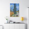 91655-139.jpg Vincent van Gogh's Road with Cypress and Star Standard Canvas