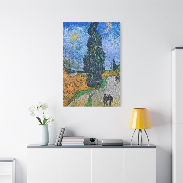 91655-139.jpg Vincent van Gogh's Road with Cypress and Star Standard Canvas