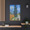 91655-140.jpg Vincent van Gogh's Road with Cypress and Star Standard Canvas