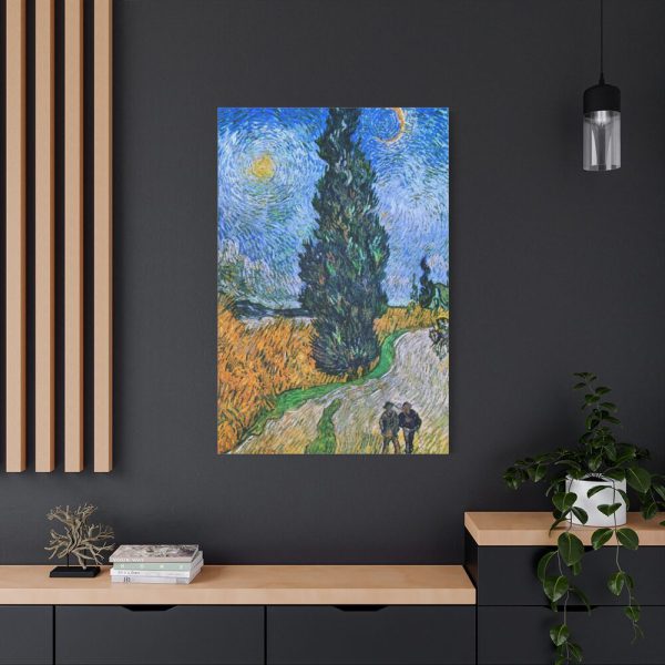91655-140.jpg Vincent van Gogh's Road with Cypress and Star Standard Canvas