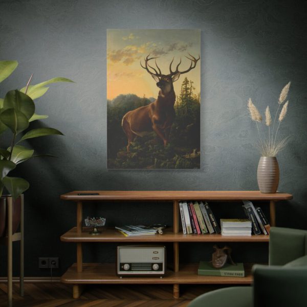 91655-151.jpg Deer in Forest Landscape Standard Canvas