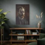 Vincent van Gogh's Self-Portrait with Pipe Standard Canvas - Image 5