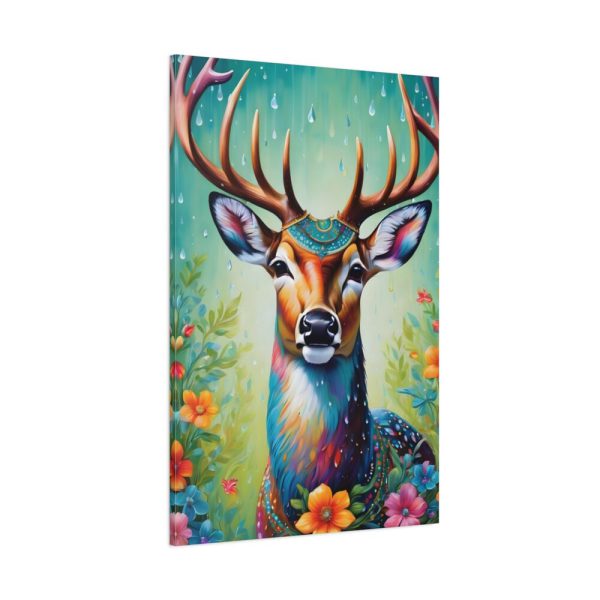 91655-172.jpg Deer Decorated With Colorful Flowers Standard Canvas