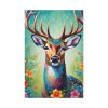 91655-173.jpg Deer Decorated With Colorful Flowers Standard Canvas