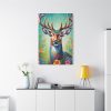 91655-174.jpg Deer Decorated With Colorful Flowers Standard Canvas