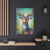 91655-175.jpg Deer Decorated With Colorful Flowers Standard Canvas
