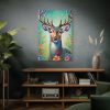 91655-176.jpg Deer Decorated With Colorful Flowers Standard Canvas