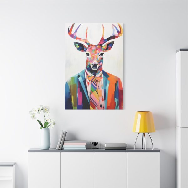 91655-179.jpg Funny Male Deer In Clothes Standard Canvas