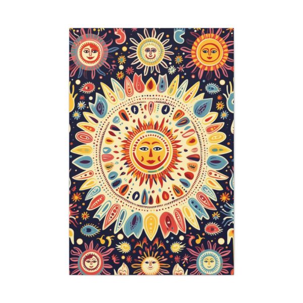 91655-6.jpg Orange, Yellow and Blue Illustration of Suns Standard Canvas