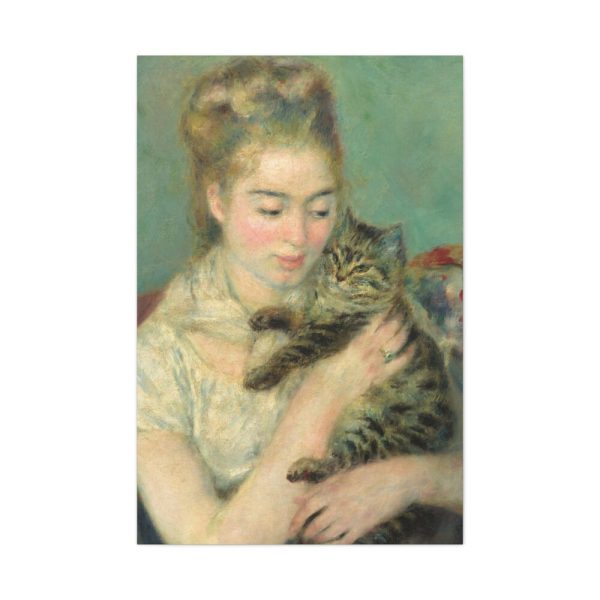 91655-72.jpg Pierre-Auguste Renoir's Woman with a Cat Standard Canvas