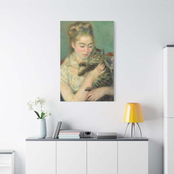 91655-73.jpg Pierre-Auguste Renoir's Woman with a Cat Standard Canvas