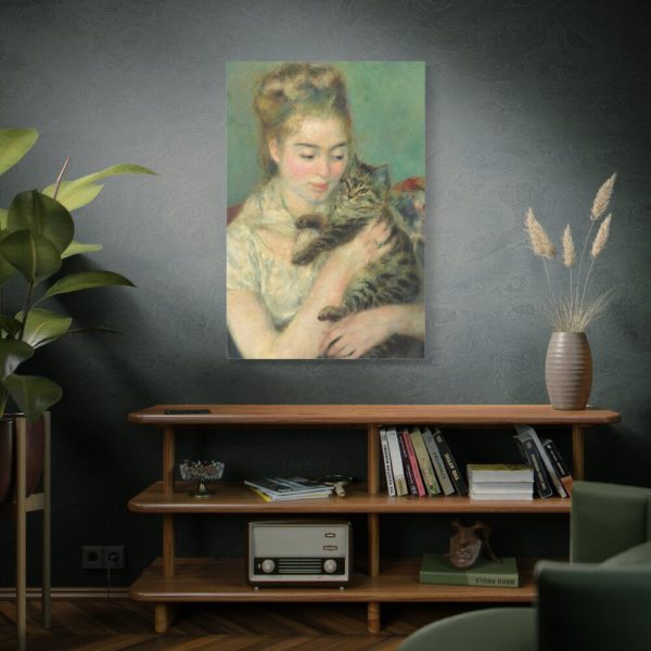 91655-75.jpg Pierre-Auguste Renoir's Woman with a Cat Standard Canvas