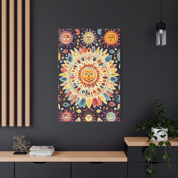 91655-8.jpg Orange, Yellow and Blue Illustration of Suns Standard Canvas