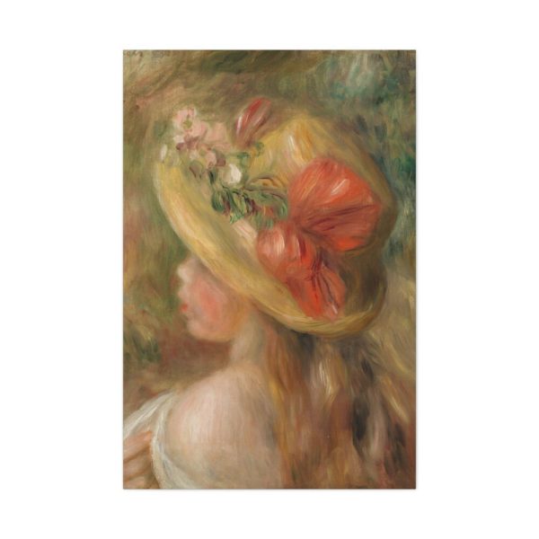 91655-92.jpg Young Girl with Hat by Pierre Auguste Renoir Standard Canvas