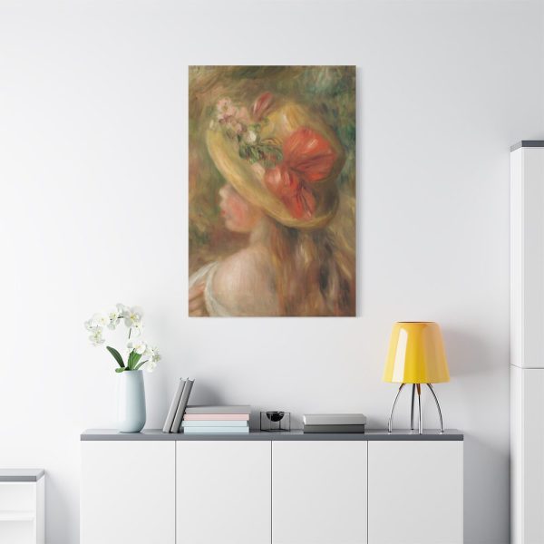 91655-93.jpg Young Girl with Hat by Pierre Auguste Renoir Standard Canvas