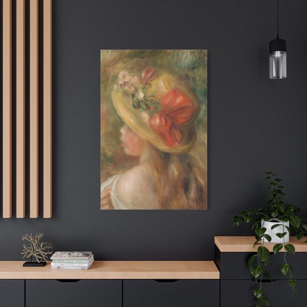 91655-94.jpg Young Girl with Hat by Pierre Auguste Renoir Standard Canvas