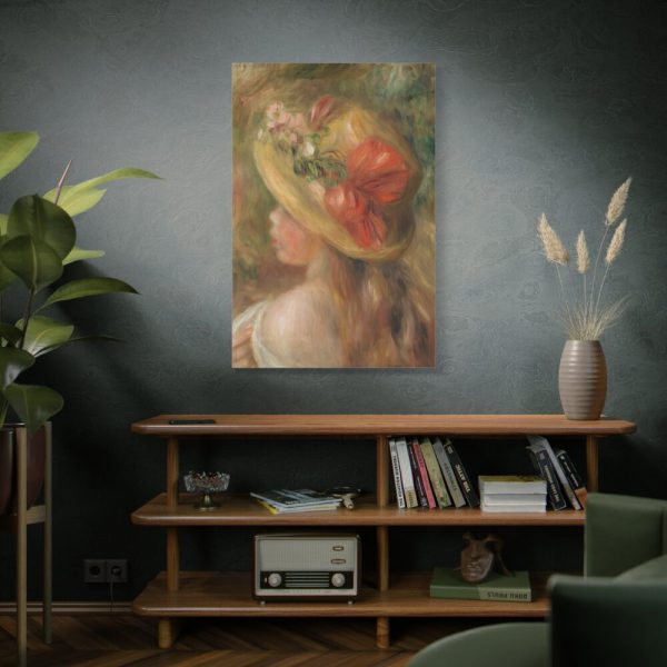 91655-95.jpg Young Girl with Hat by Pierre Auguste Renoir Standard Canvas