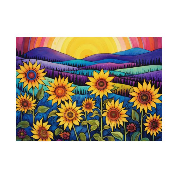 Whimsical Sunflower Field Art Poster