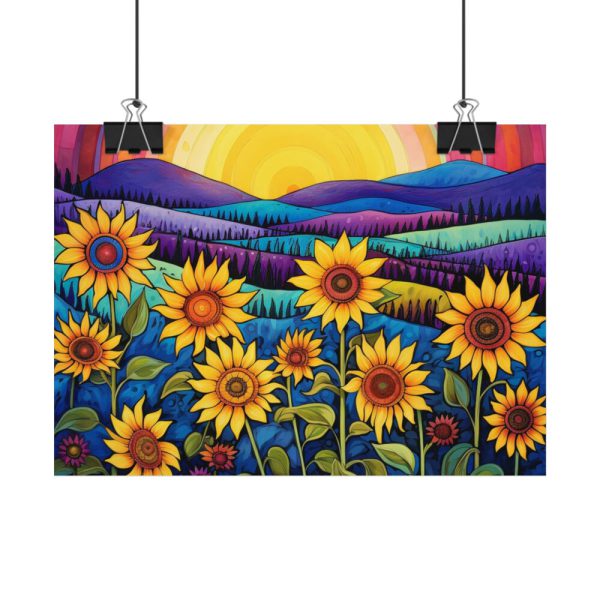 Whimsical Sunflower Field Art Poster