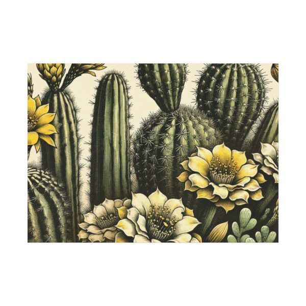 92368-20.jpg Vintage-Style Illustration of Cacti With Yellow Flowers Poster