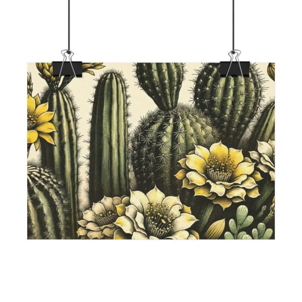 92368-21.jpg Vintage-Style Illustration of Cacti With Yellow Flowers Poster