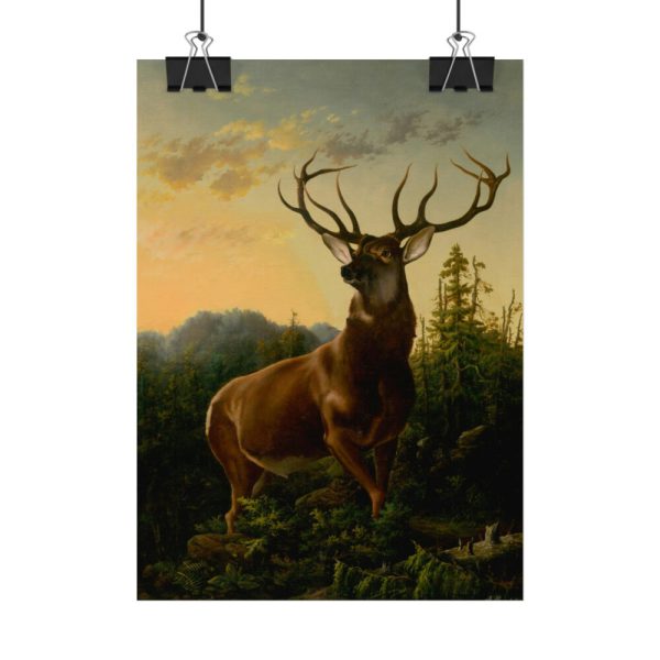 92389-1.jpg Deer in Forest Landscape Poster