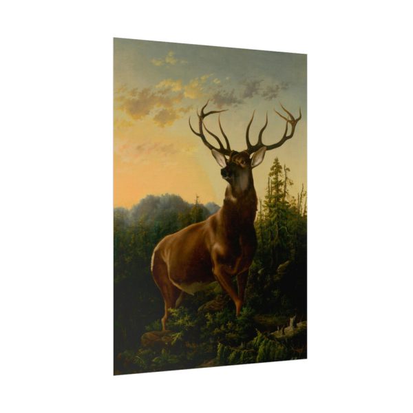 92389-2.jpg Deer in Forest Landscape Poster