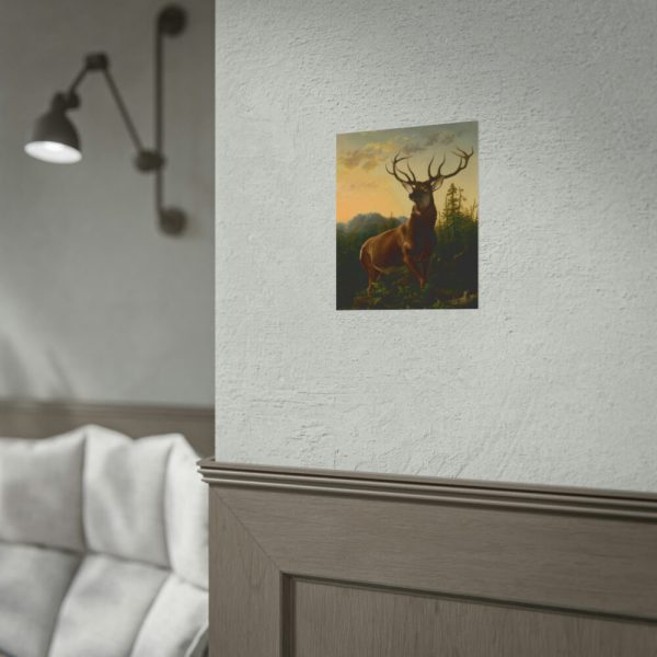 92392-4.jpg Deer in Forest Landscape Poster