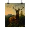 92393-1.jpg Deer in Forest Landscape Poster