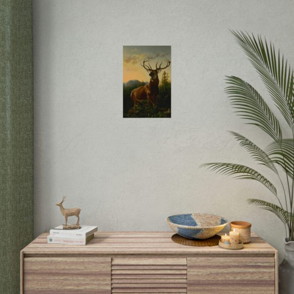 92396-3.jpg Deer in Forest Landscape Poster