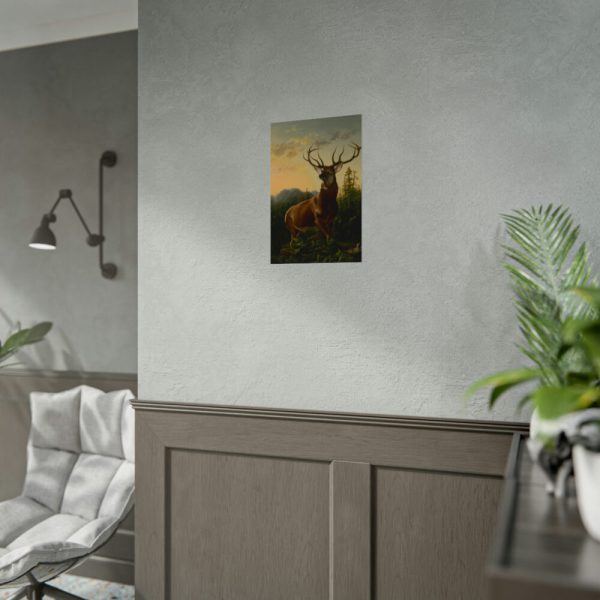 92396-4.jpg Deer in Forest Landscape Poster