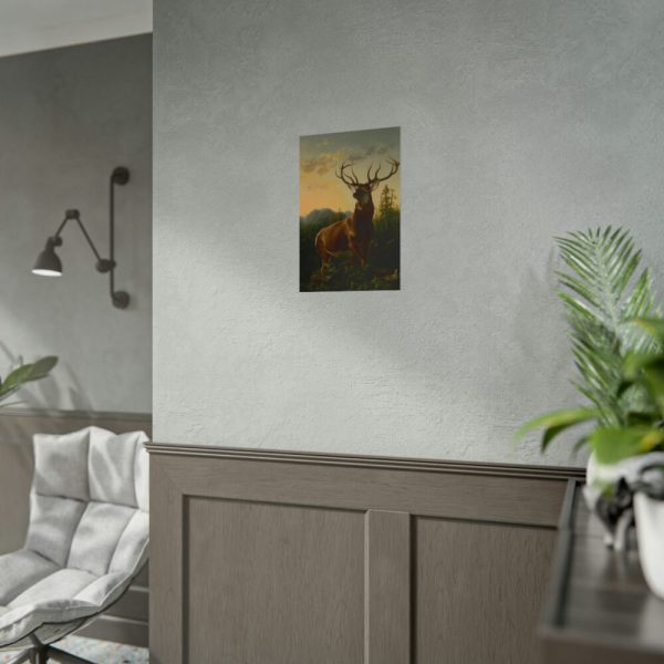 92397-4.jpg Deer in Forest Landscape Poster