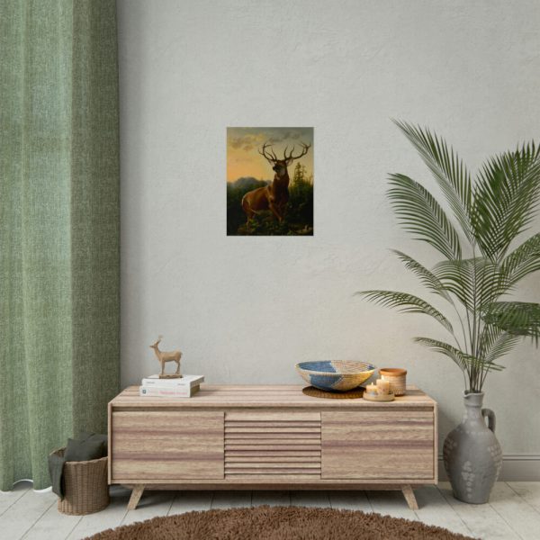 92399-3.jpg Deer in Forest Landscape Poster