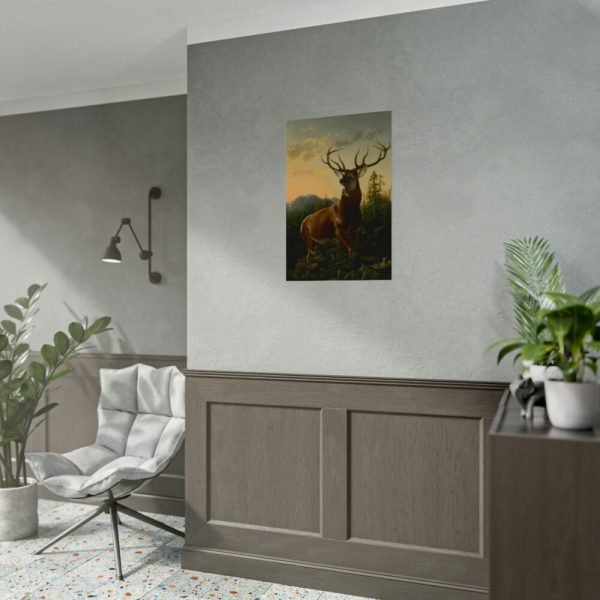 92402-4.jpg Deer in Forest Landscape Poster