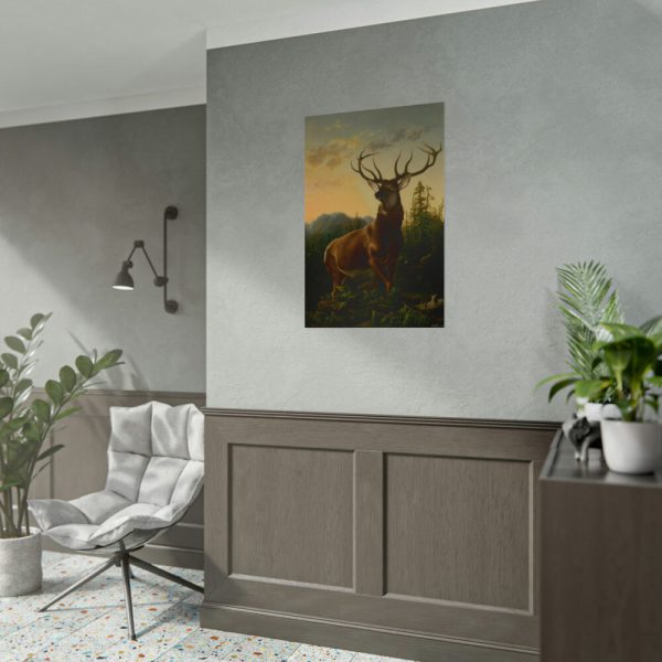 92407-4.jpg Deer in Forest Landscape Poster