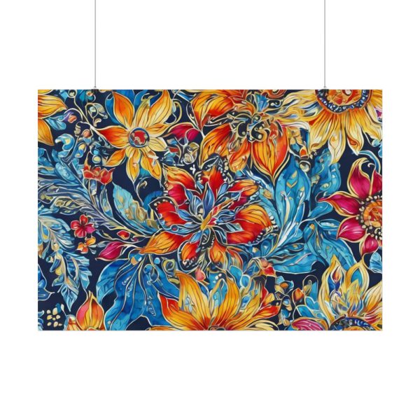 Batik Flowers Pattern Poster