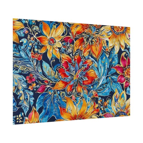Batik Flowers Pattern Poster