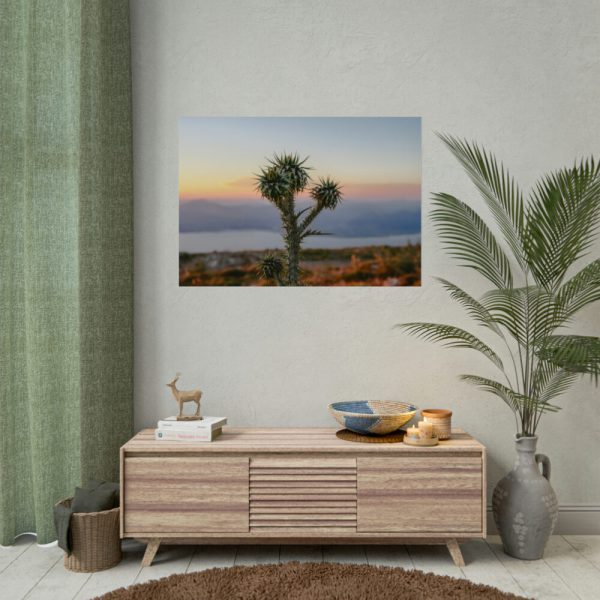 92408-173.jpg Sunset With Cactus Poster