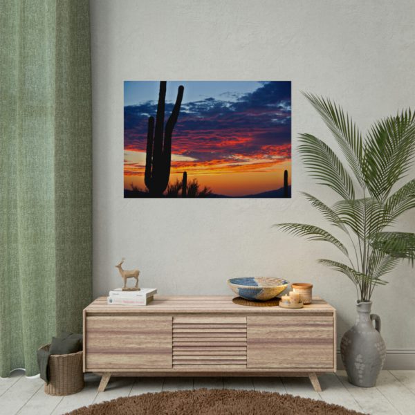 Cactus Sunrise Desert Poster