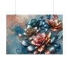 92408-186.jpg Metallic-Textured Flowers in Abstract Style Poster
