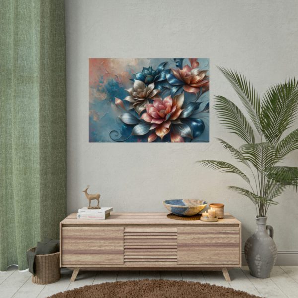92408-188.jpg Metallic-Textured Flowers in Abstract Style Poster