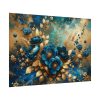 Rich Blue Flowers and Gold Accents Poster