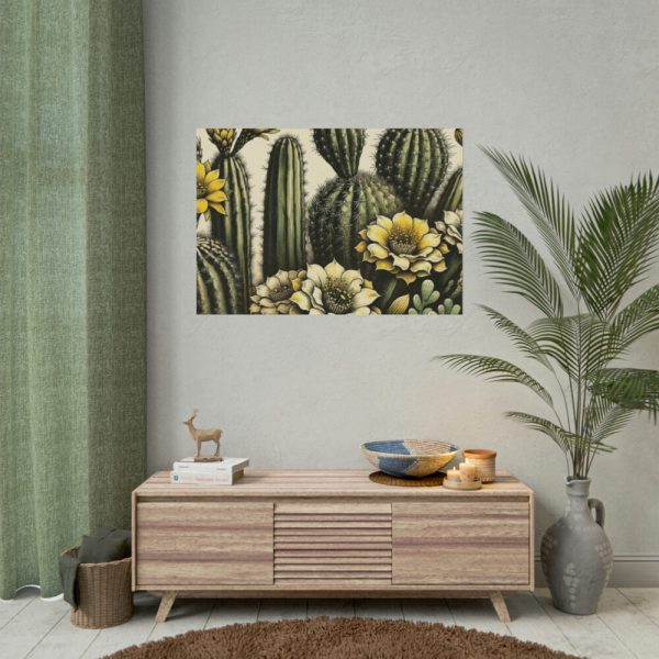 92408-223.jpg Vintage-Style Illustration of Cacti With Yellow Flowers Poster