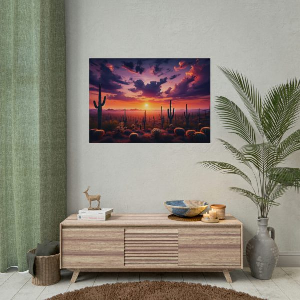 92408-238.jpg Cacti and Red Sky in Desert Poster
