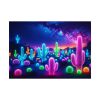 92408-240.jpg Multicolor Bioluminescent Neon Cacti in Desert Poster