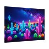 92408-242.jpg Multicolor Bioluminescent Neon Cacti in Desert Poster